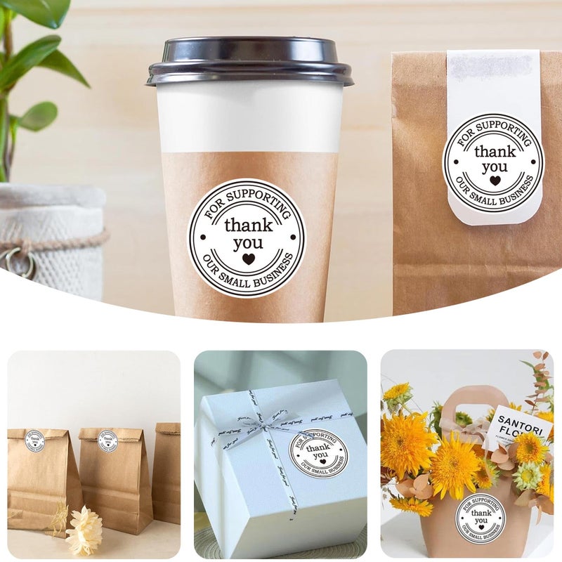 Well Tile 1.5" Round Thank You Stickers - Printed Thank You for Supporting Our Small Business Stickers with Hearts - 500 Thank You Labels Per Roll - Image 4